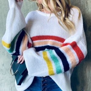 Rainbow knit sweater  NWT